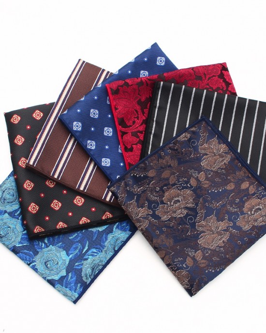 Men's business wedding suit pocket squares, patterned chest scarves, handkerchiefs, and small square handkerchiefs, also available for wholesale suit accessories