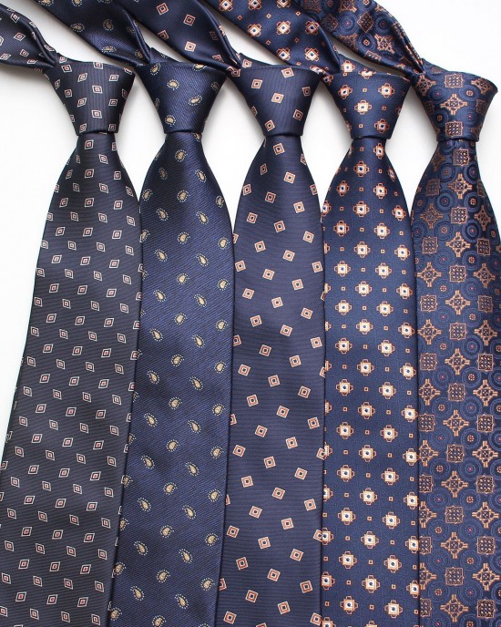 Men's 8cm business formal polyester ties, blue series men's ties, men's wedding casual ties, wholesale