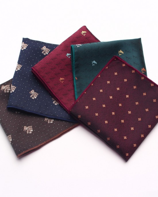 New striped floral pattern men's suit pocket square, men's business retro suit chest scarf, small handkerchief, wholesaler