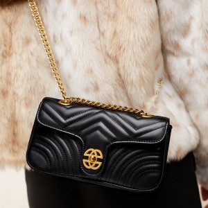 Strict Top-Grain Cowhide Small Scented Bag Niche Luxury Genuine Leather Women's Bag 2025 New Heart Diamond Chain Bag