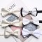 2025 New Korean-Style Polyester Diamond-Encrusted Women's Bow Ties, Banquet Hosting Performance Bow Ties, Imitation Linen Bow Tie Accessories