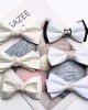 2025 New Korean-Style Polyester Diamond-Encrusted Women's Bow Ties, Banquet Hosting Performance Bow Ties, Imitation Linen Bow Tie Accessories