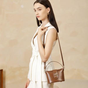 New trendy urban minimalist genuine leather women's bags, 2025 crossbody bags, light luxury niche premium capsule lock bags.