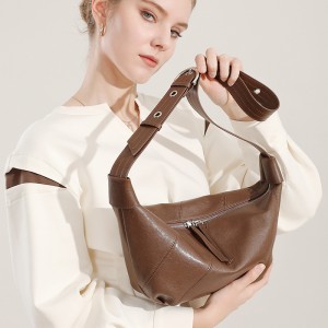 Genuine leather women's simple, top-grain cowhide bag, 2025 new, high-end, fashionable mother's bag, shoulder bag, and crossbody mini size.
