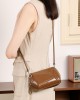 Vegetable-tanned cowhide stylish retro geometric patchwork, high-end, 2025 new genuine leather versatile fashion shoulder/crossbody bag for women