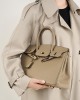 Large Litchi-Pattern Birkin Bag, Genuine Top-Grain Cowhide Handbag, Large-Capacity Kelly Bag, 2025 New Trend