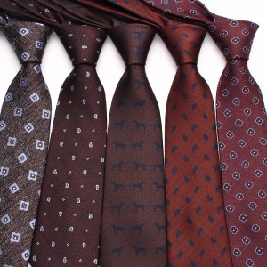 2023 coffee-colored ties, men's casual, fashionable polyester hand-tied ties, available for wholesale.