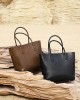 2025 new genuine leather women's bag, simple, artistic, retro, tree paste leather bucket bag, versatile shoulder and crossbody bag