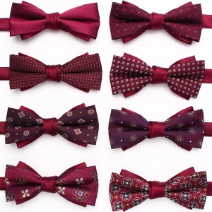 Leier, in stock, men's red wedding bow ties, tie flowers, casual bow ties for groomsmen, business bow ties