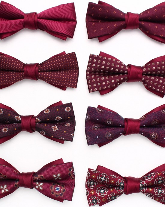 Leier, in stock, men's red wedding bow ties, tie flowers, casual bow ties for groomsmen, business bow ties