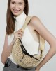 New runway woven women's bag, stylish and versatile, contrasting color, fishing net and horn net bag