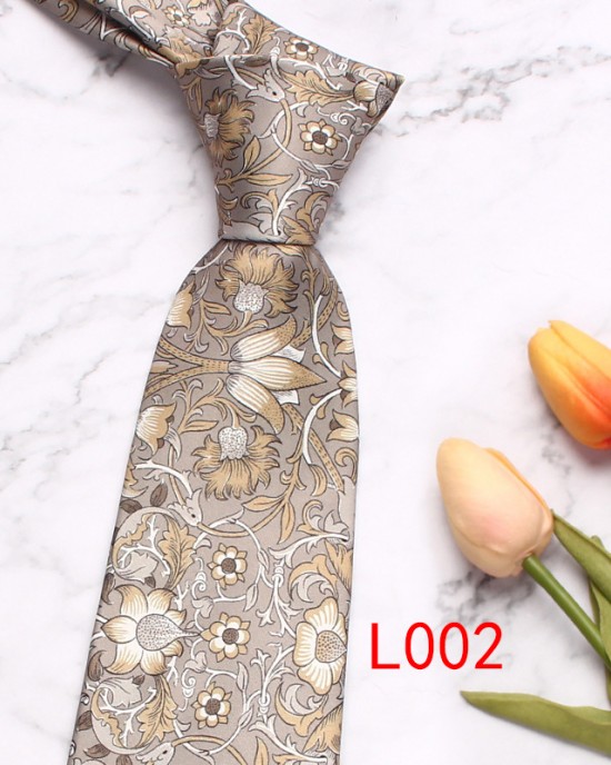 Leier, in stock, men's printed tie, peacock floral tie, Korean-style paisley pattern wedding groom tie manufacturer