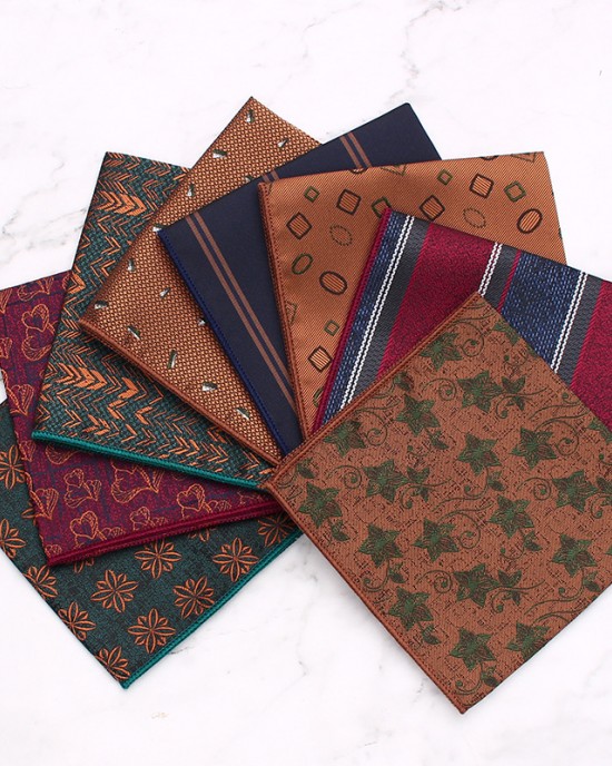 Formal business squares, wedding suit pocket squares, patterned chest scarves, handkerchiefs, small party squares, suit accessories manufacturer