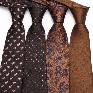 Lei'er new brown men's business stylish polyester hand-tied ties in multiple colors, available from tie manufacturers.
