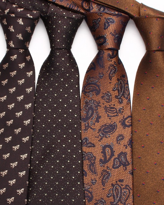 Lei'er new brown men's business stylish polyester hand-tied ties in multiple colors, available from tie manufacturers.