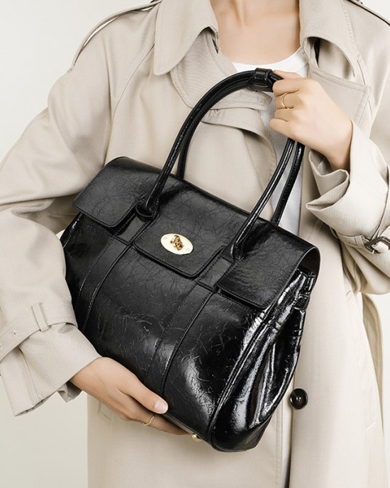 Yanxin Chinese Silk Cowhide Leather Garbage Bag, Chain Genuine Leather Women's Bag, Traditional Chinese Style Single-Shoulder/Crossbody Small Bag, Bucket Bag