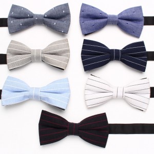 Leier striped cotton bow ties, simple and stylish bow ties, men's casual bow ties, bow flowers, manufacturer