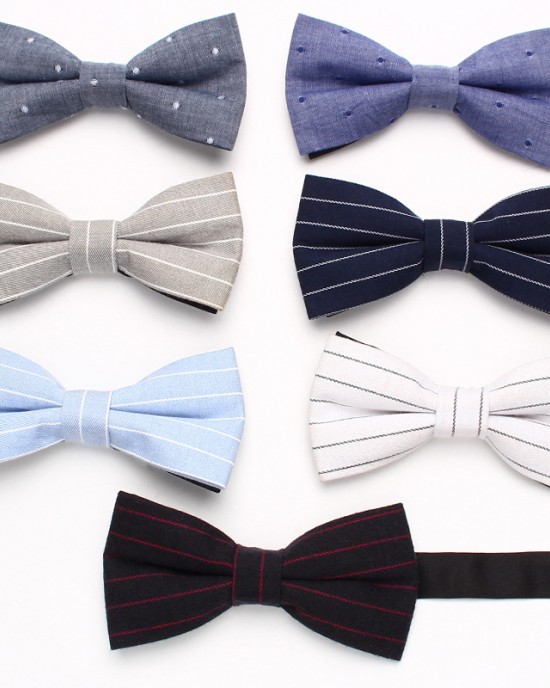 Leier striped cotton bow ties, simple and stylish bow ties, men's casual bow ties, bow flowers, manufacturer
