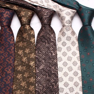 Polyester floral classic men's 8cm tie, men's striped business casual wedding dinner tie wholesale