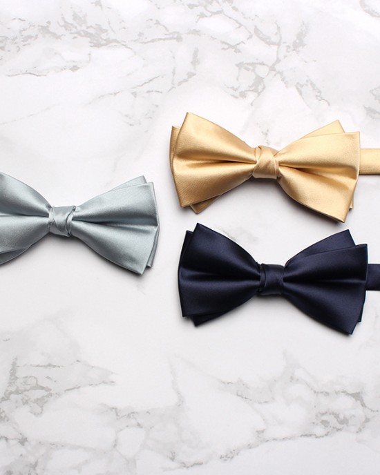 Factory direct solid-color bow ties for men.