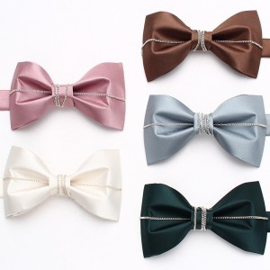 Lei'er silver decorative bow tie, trendy shirt, suit, banquet, wedding accessory, men's fashion bow tie manufacturer