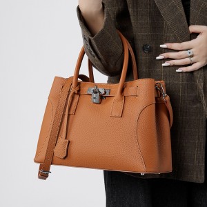 New Niche Design Platinum Luxury Genuine Leather Single Shoulder Handbag, Large Capacity Fashionable Handbag