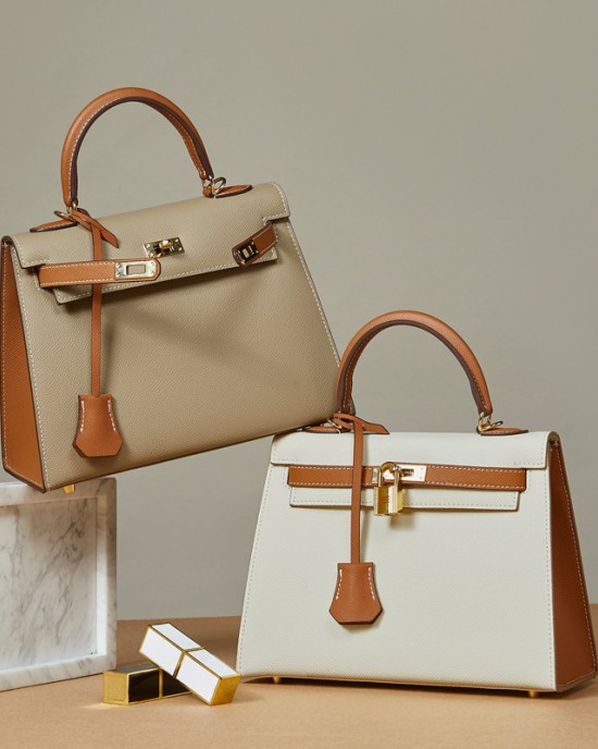 Factory wholesale palm print genuine leather second-generation Kelly contrast color bag, high-quality women's crossbody bag, versatile Instagram handbag