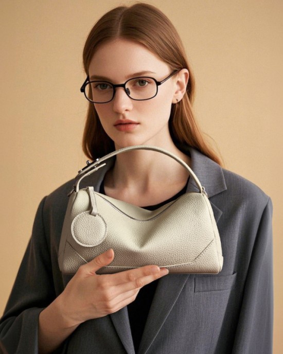 TOGO top-grain cowhide women's bag, fashionable genuine leather cross-border Boston bag, versatile trendy handbag and crossbody bag