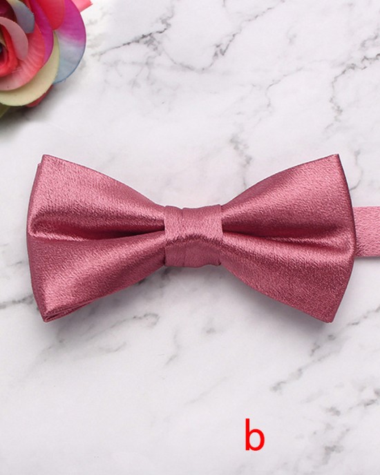 New Polished Solid Color Polyester Bow Ties for Men, Fashionable Suit Bow Ties, Groomsmen Wedding Bow Ties