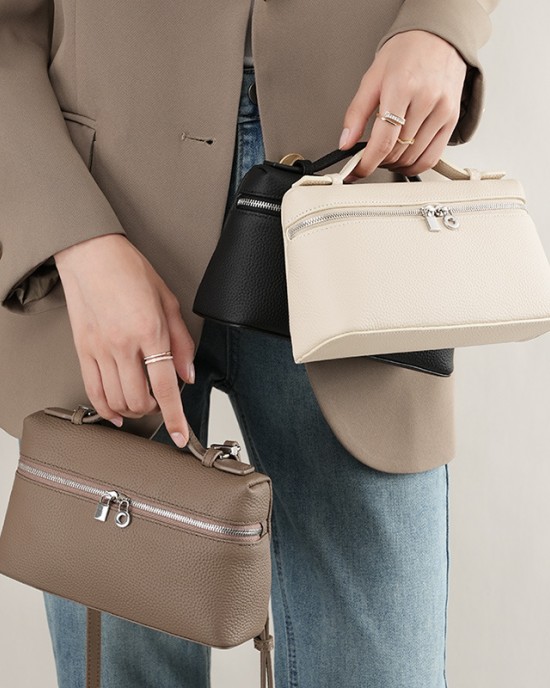 Yan top-grain cowhide LP19 lunch box bag, genuine leather women's bag, 2025 new Gigi-style handbag