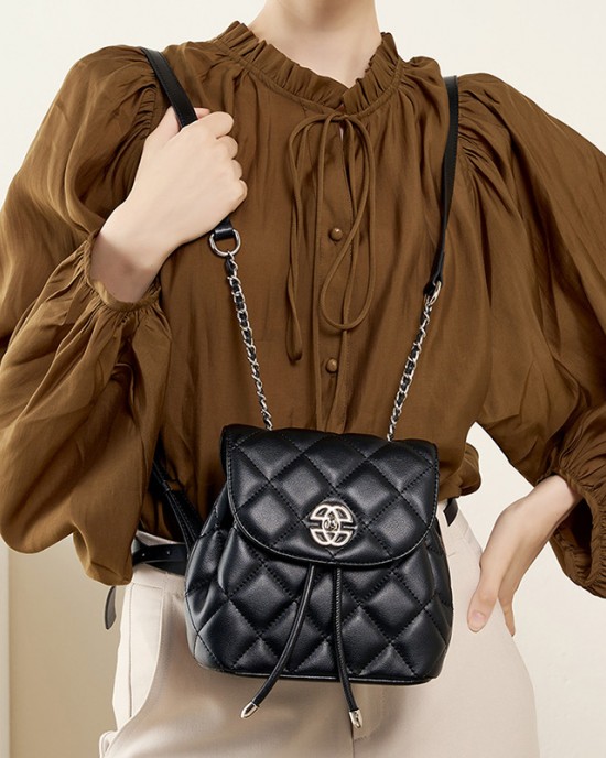 Korean niche genuine leather backpack for women, 2025 new style, fashionable backpack, large design bag