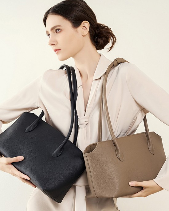 Niche minimalist new luxury genuine leather women's bag, tote bag, French cowhide underarm bag, shoulder bag, commuter bag