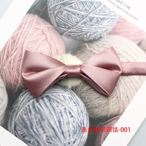 2025 new pink textured bow ties for men and women, polyester yarn-dyed, fashionable and versatile bow ties, manufacturer in stock in Shengzhou