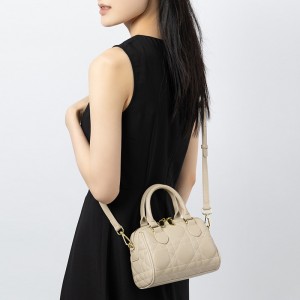 Genuine Leather Diamond-Quartz Boston Bag, 2025 New, Fashionable, Versatile, High-End Diamond-Quartz Handbag, Shoulder Bag, Crossbody Bag