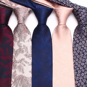 Lei'er polyester floral ties. Classic men's 8cm business casual wedding dinner ties, ready-to-stock wholesale.