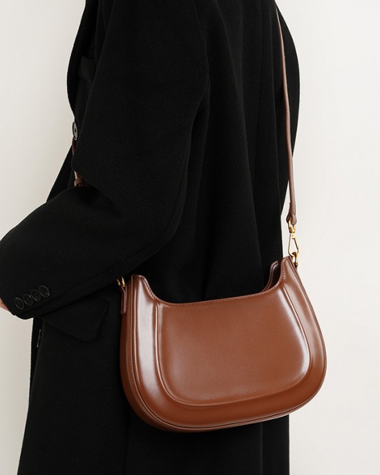 2025 spring and summer vintage genuine leather saddle bags, single-shoulder crossbody bags, red wedding bags, daily gifts for girlfriends