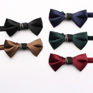 New solid color shiny polyester silk bow ties, men's elegant shirts, suits, workwear, wedding bow ties, ready for wholesale.
