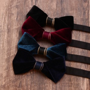 Lei'er ready-to-stock summer new velvet bow ties, personalized jacquard fashion bow ties, casual velvet bow ties.