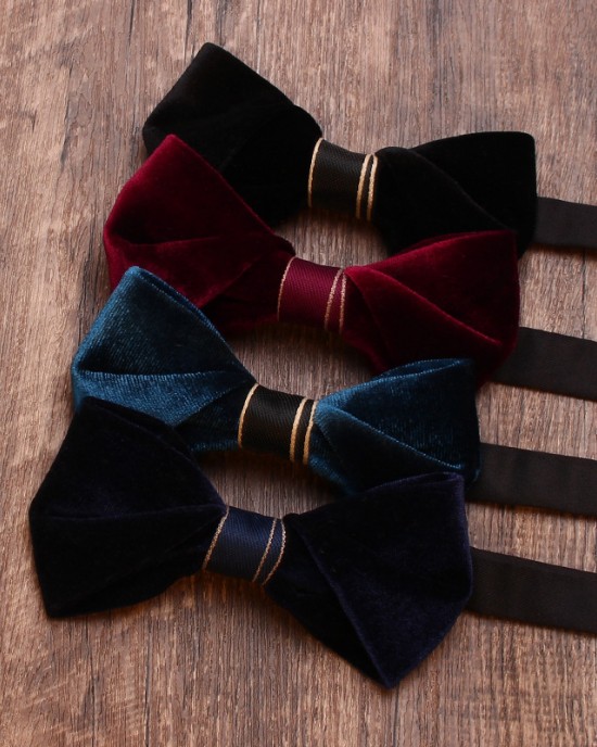Lei'er ready-to-stock summer new velvet bow ties, personalized jacquard fashion bow ties, casual velvet bow ties.