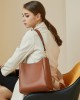 2025 spring/summer new top-grain cowhide retro genuine leather women's bag, large-capacity bucket bag, versatile shoulder/crossbody bag