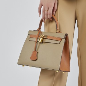 Factory wholesale palm print genuine leather second-generation Kelly contrast color bag, high-quality women's crossbody bag, versatile Instagram handbag