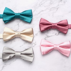 New Polished Solid Color Polyester Bow Ties for Men, Fashionable Suit Bow Ties, Groomsmen Wedding Bow Ties