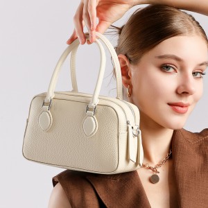 2025 new spring/summer top-grain cowhide Boston bag, mini crossbody, shoulder, pillow bag, underarm bag for women.