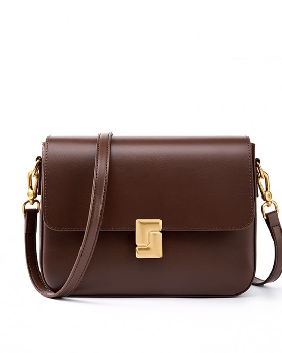 2025 new spring/summer genuine leather bag, women's commuting shoulder bag, small square cowhide bag