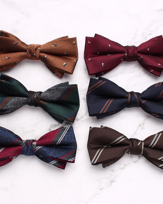 Men's groom's wedding bow ties, Chinese-style bow ties for formal photoshoots, stylish striped bow ties, available from manufacturers.