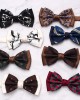New double-stitched men's bow ties, trendy yarn-dyed jacquard suit accessories, and vintage bow ties, available for wholesale