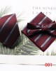 Burgundy retro men's tie, bow tie, and square handkerchief three-piece set, business and fashionable wedding groomsmen's tie set