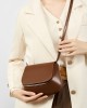 Chestnut women's genuine leather new high-quality niche this year's popular retro shoulder and crossbody saddle bag