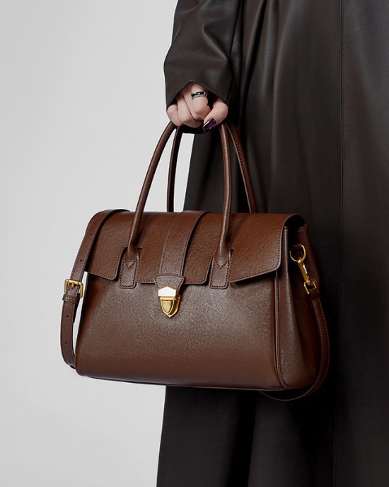 Vintage genuine leather handbag tote bags, new cross-border vegetable-tanned cowhide large-capacity briefcases, large travel bags for women