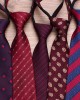 Lei'er lazy zipper tie, men's casual wedding tie, burgundy, easy-pull tie, factory in stock and wholesale.